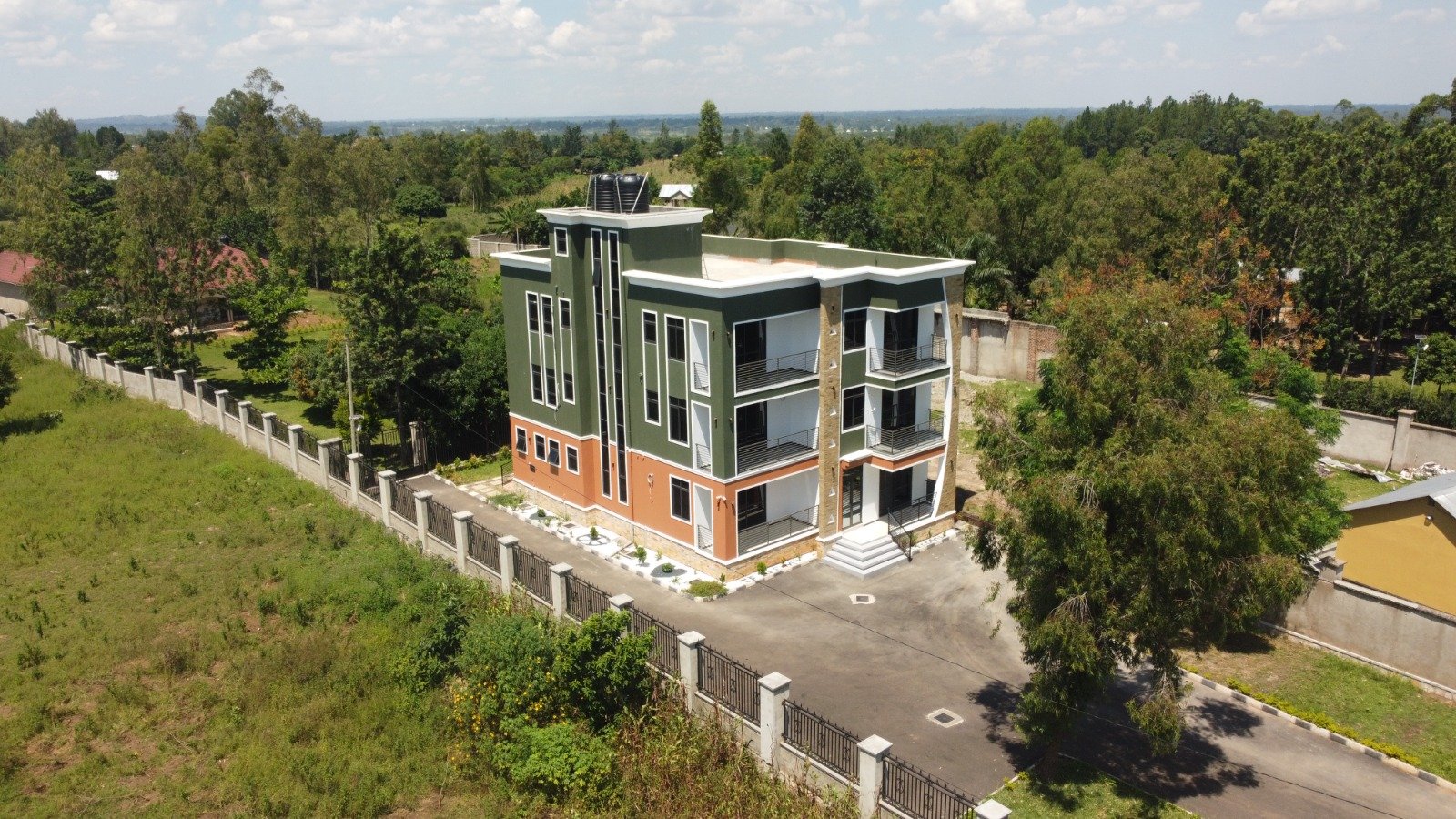 Aerial view of the TEGEM head office building in Tororo