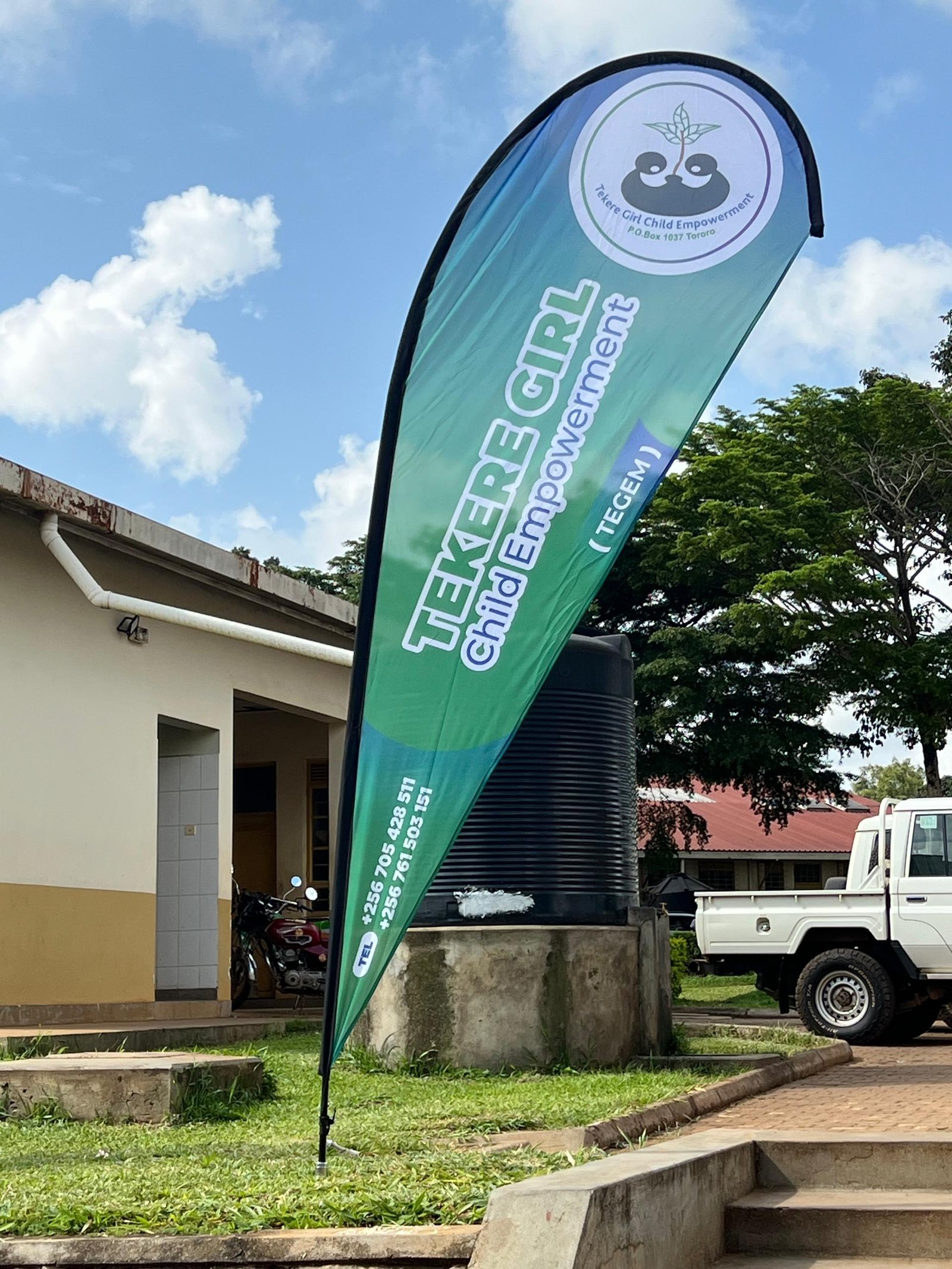 TEGEM banner outside the organization's Tororo head office